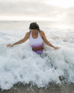 Online Cut Back Crop Swim Tops