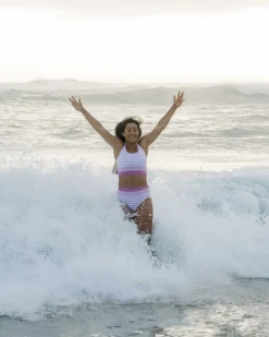 Online Cut Back Crop Swim Tops