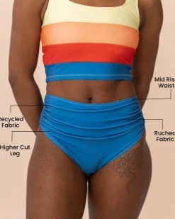 Discount High Leg Ruched Bottom Swim Bottoms