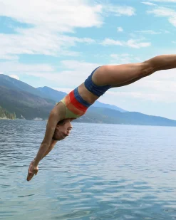 Discount High Leg Ruched Bottom Swim Bottoms