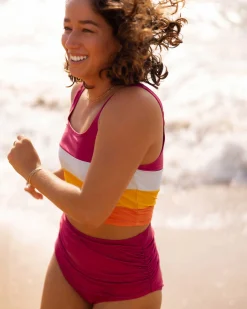 Clearance Ruched High Rise Bottom Swim Bottoms