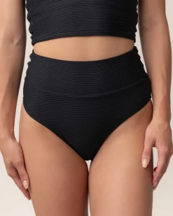 Outlet Flat Rib Mid Rise Bottom Swim Bottoms