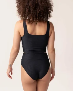 Outlet Flat Rib Mid Rise Bottom Swim Bottoms