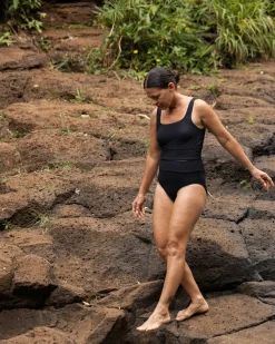 Outlet Flat Rib Mid Rise Bottom Swim Bottoms