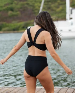 Outlet Flat Rib Mid Rise Bottom Swim Bottoms