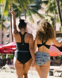 Hot Mesh Racerback Crop Swim Tops