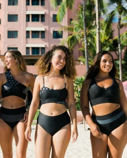Clearance Black Point Break Crop Swim Tops