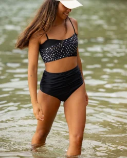 Hot Ruched High Rise Bottom Swim Bottoms