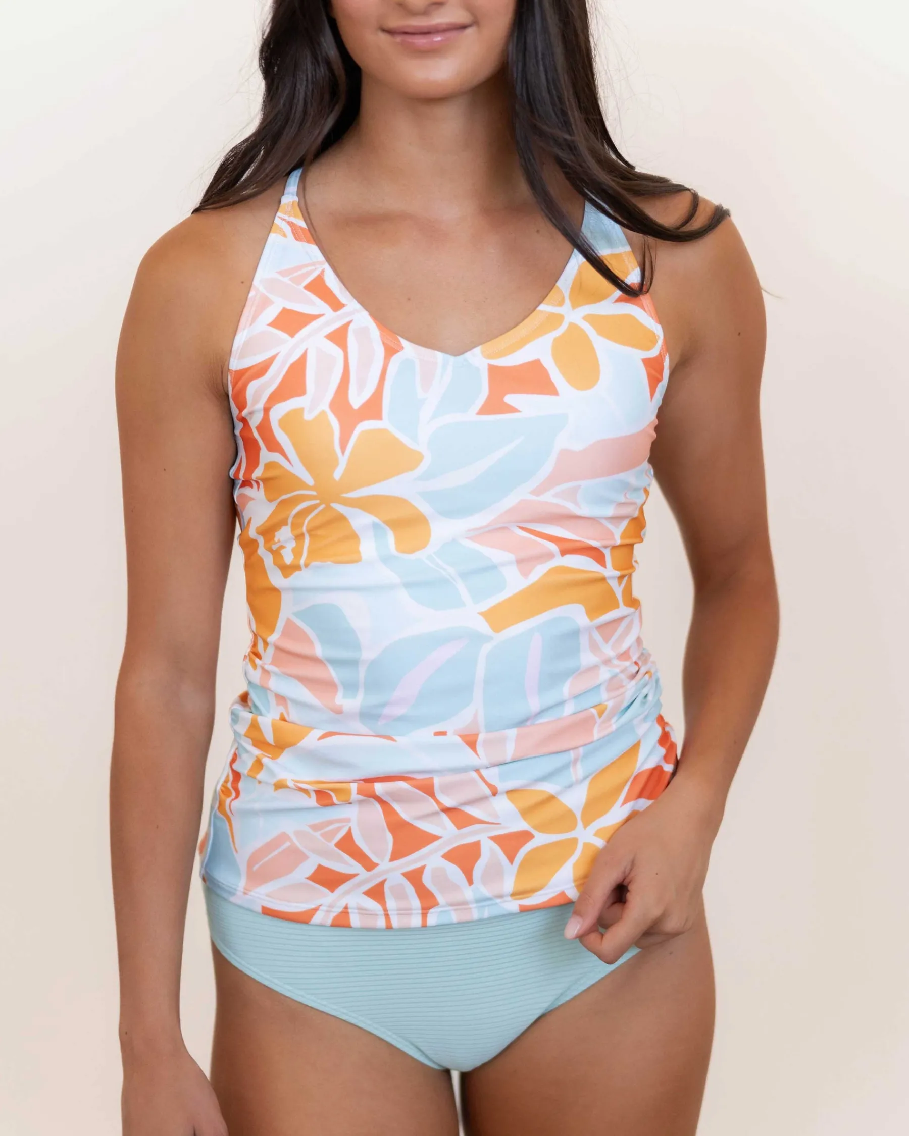 Online V-Neck Tankini Swim Tops