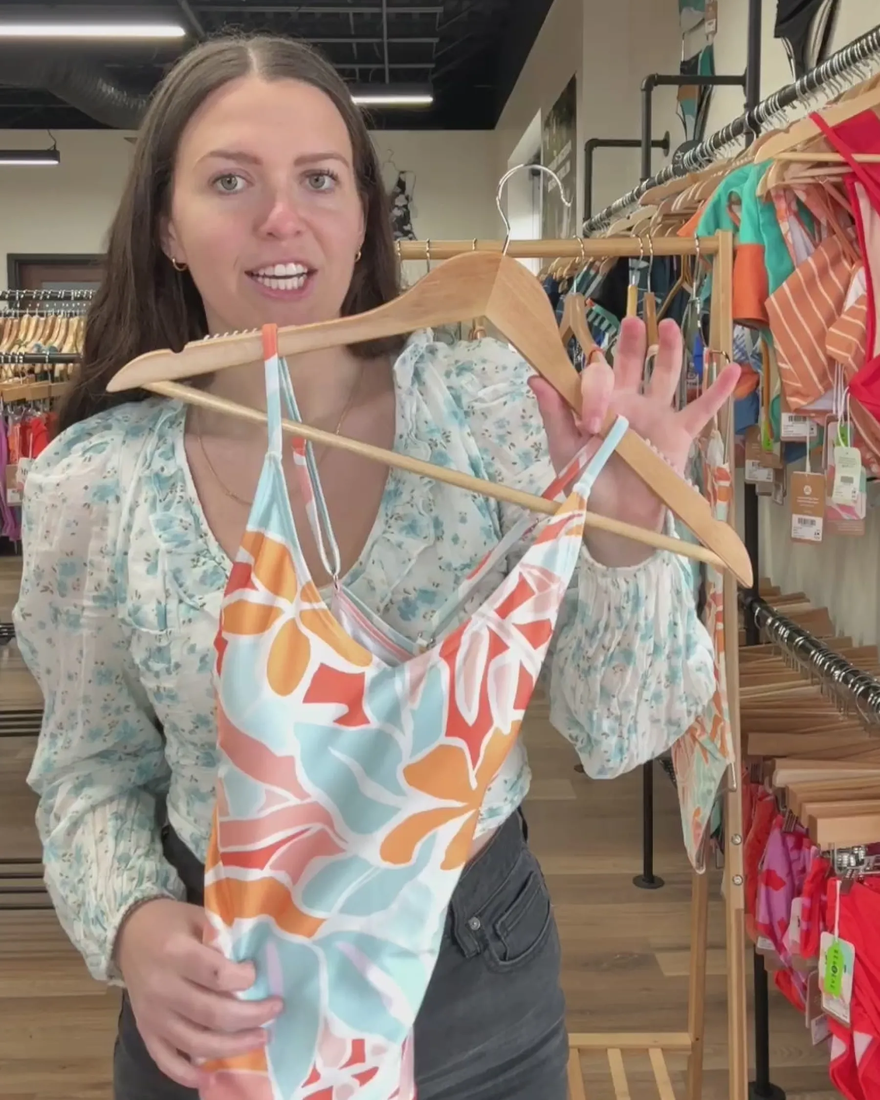 Online V-Neck Tankini Swim Tops