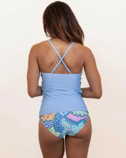 Flat Rib V-Neck Tankini Swim Tops