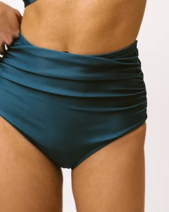 Outlet Ruched High Rise Bottom Swim Bottoms