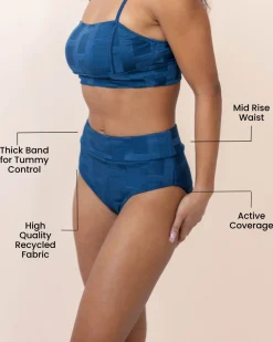 Coastal Squared Mid Rise Bottom Swim Bottoms