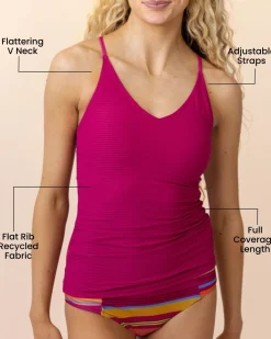 Outlet V-Neck Tankini Swim Tops