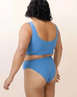 Flat Rib Sunrise Reversible High Leg Bottom Swim Bottoms