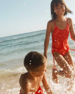 Online Girls Tied One Piece Family Matching|Mommy & Me