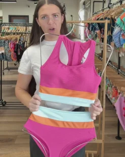 Clearance Cut Back Crop Mommy & Me|Swim Tops