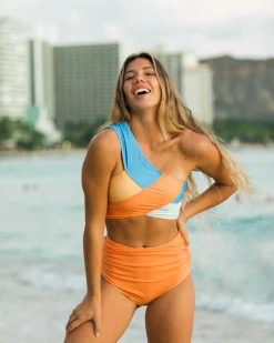 Online Ruched High Rise Bottom Swim Bottoms