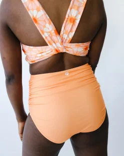 Online Ruched High Rise Bottom Swim Bottoms