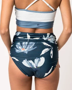 Discount Ruched High Rise Bottom Swim Bottoms