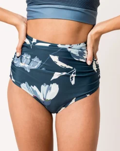 Discount Ruched High Rise Bottom Swim Bottoms