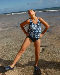 Clearance Reversible V-Neck Tankini Swim Tops