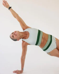 Online Cut Back Crop Swim Tops