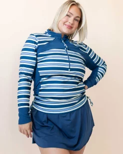 Monica Stripe Baywatch Rashguard Sun Protection