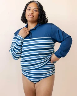 Monica Stripe Quarter Zip Sunshade Sun Protection