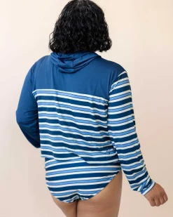 Monica Stripe Quarter Zip Sunshade Sun Protection