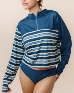 Monica Stripe Quarter Zip Sunshade Sun Protection
