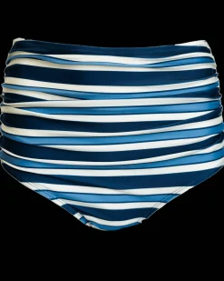 Clearance Monica Stripe Ruched High Rise Bottom Swim Bottoms