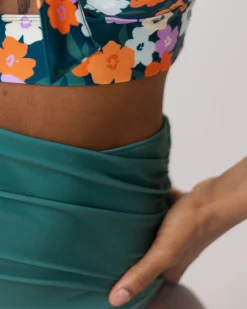 Discount Ruched High Rise Bottom Swim Bottoms