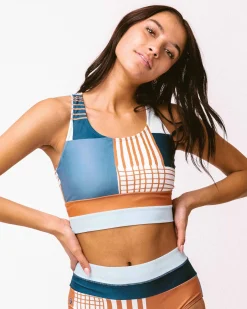 Online Cut Back Crop Swim Tops