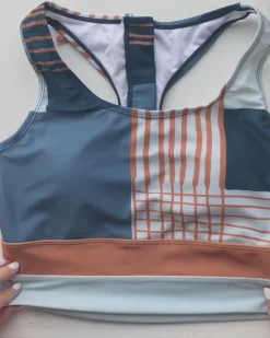 Online Cut Back Crop Swim Tops