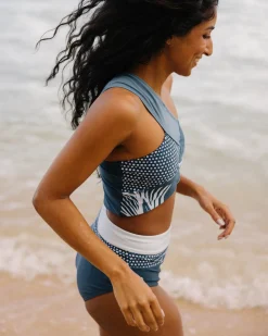 New Patchwork Crop Swim Tops