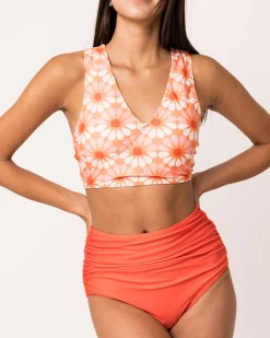 Discount Ruched High Rise Bottom Swim Bottoms