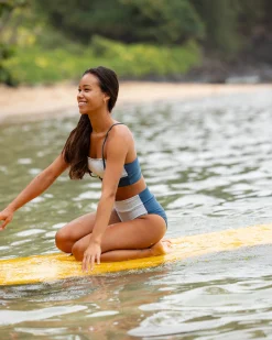 Textured Block Mid Rise Bottom Swim Bottoms