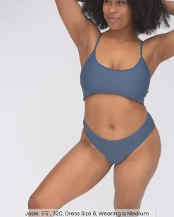 Textured Bikini Bottom Swim Bottoms