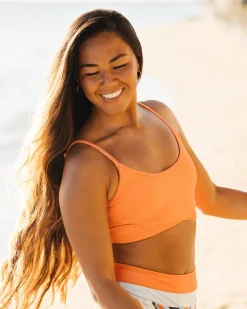 Online Textured Tone Crop Swim Tops