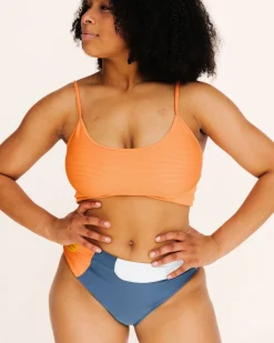 Online Textured Tone Crop Swim Tops