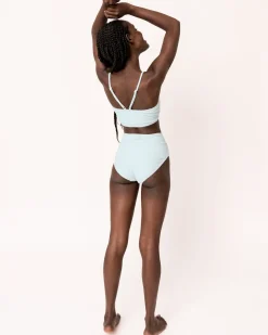 Online Textured Mid Rise Bottom Swim Bottoms