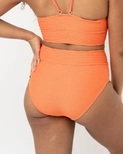 Outlet Textured Mid Rise Bottom Swim Bottoms