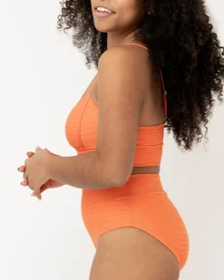 Outlet Textured Mid Rise Bottom Swim Bottoms