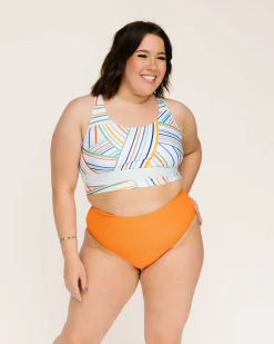 Outlet Textured Mid Rise Bottom Swim Bottoms