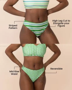 Discount Reversible High Leg Bottom Swim Bottoms